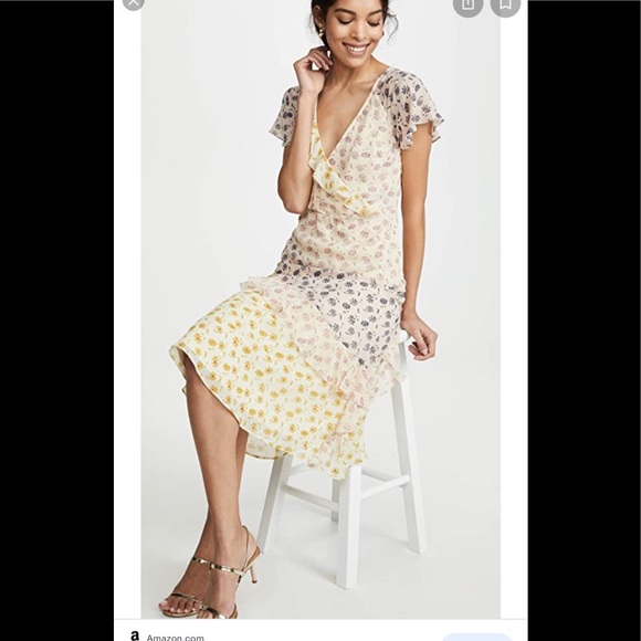 Joie Orita B Floral Midi Dress Sz 0 - Picture 6 of 11